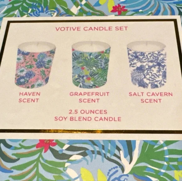 LILLY PULITZER VOTIVE CANDLE SET - Picture 9 of 13